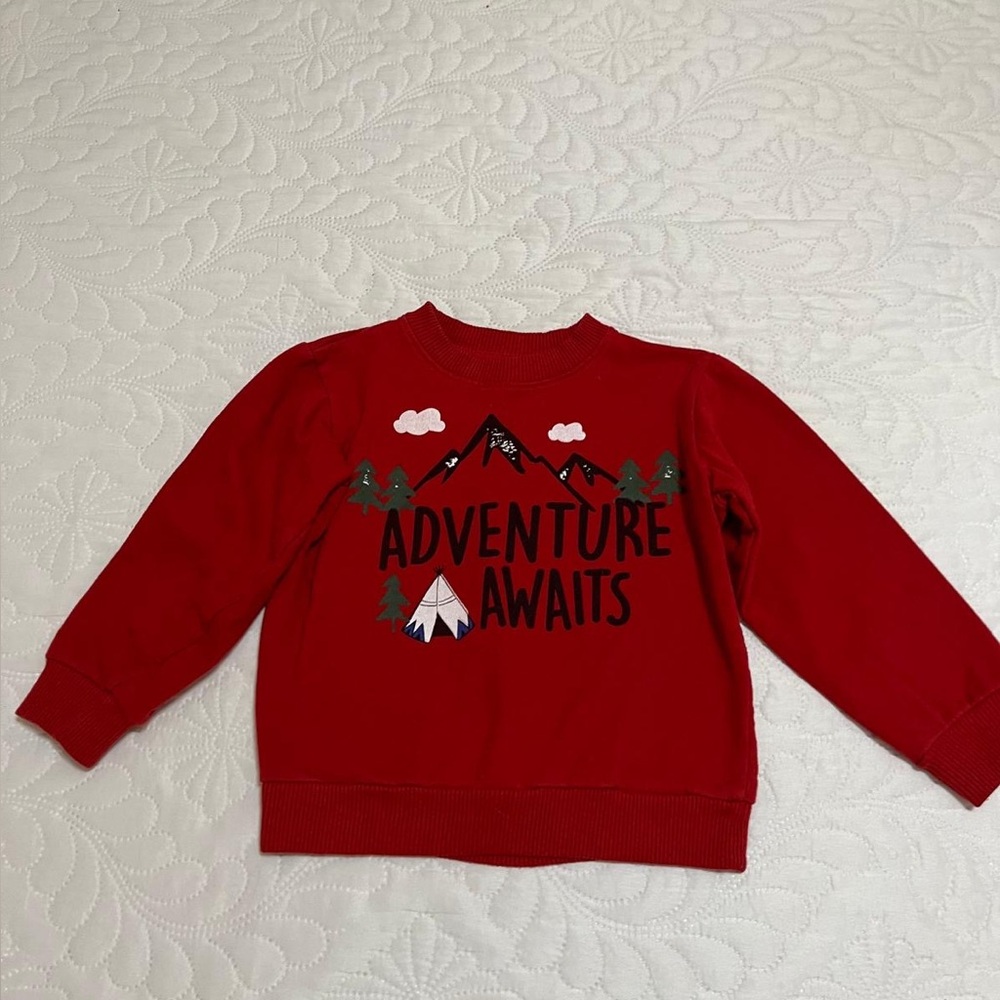 (18) Alex Jack Kids Red Adventure Awaits Sweatshirt